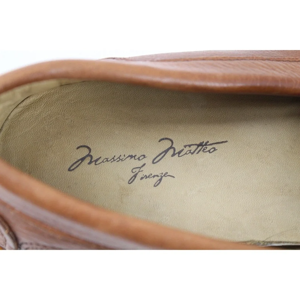 MASSIMO MATTEO SHOES 8 M‎ LIGHT BROWN LEATHER DRIVING LOAFERS MOCCASINS BRAZIL